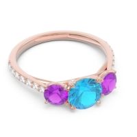 Three Stone Pave Trivisti Ring