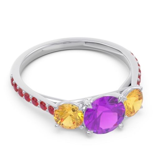 Three Stone Pave Trivisti Ring