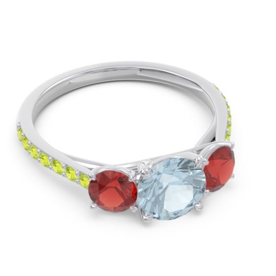 Three Stone Pave Trivisti Ring
