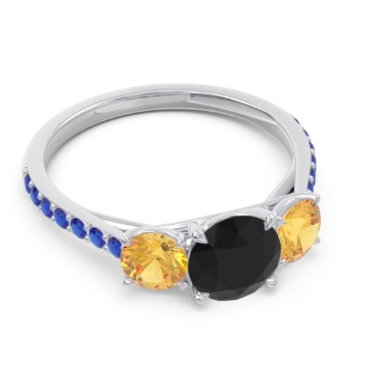 Three Stone Pave Trivisti Ring