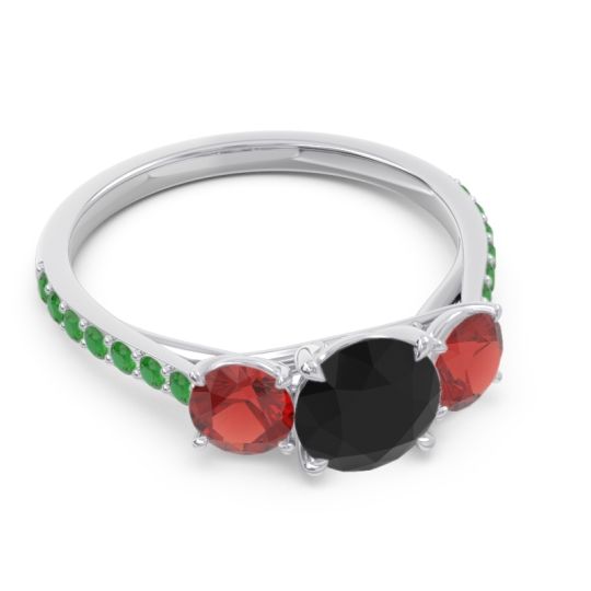 Three Stone Pave Trivisti Ring