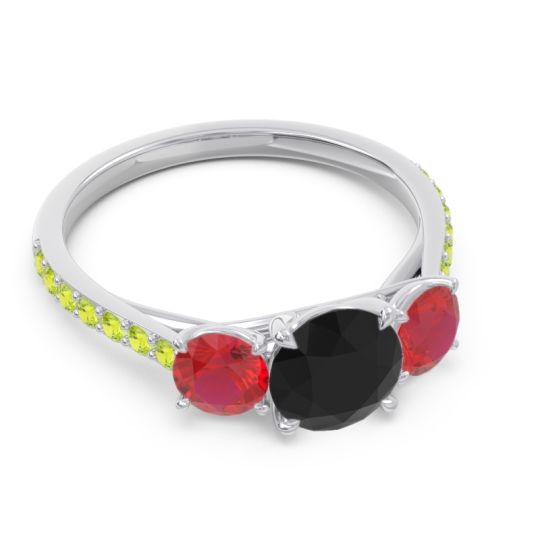 Three Stone Pave Trivisti Ring