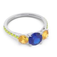 Three Stone Pave Trivisti Ring