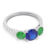 Three Stone Pave Trivisti Ring