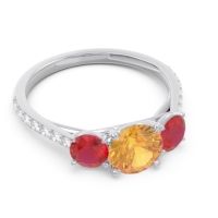 Three Stone Pave Trivisti Ring