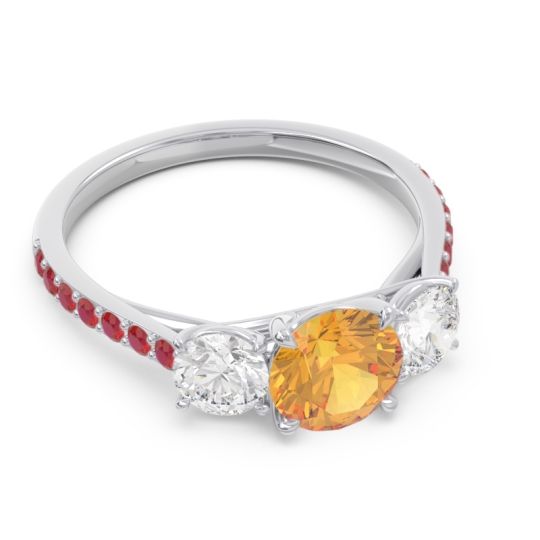 Three Stone Pave Trivisti Ring
