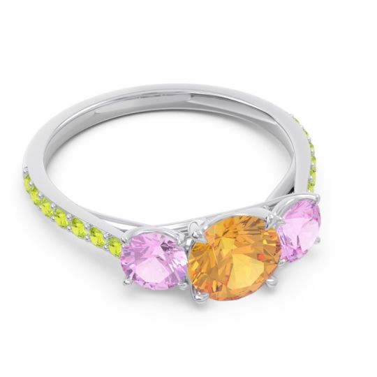 Three Stone Pave Trivisti Ring