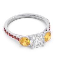 Three Stone Pave Trivisti Ring