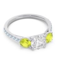 Three Stone Pave Trivisti Ring