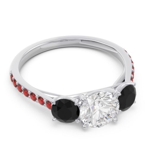 Three Stone Pave Trivisti Ring