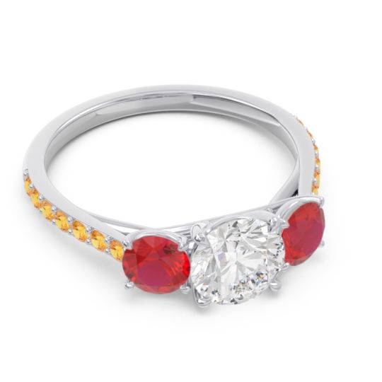 Three Stone Pave Trivisti Ring