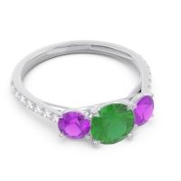 Three Stone Pave Trivisti Ring