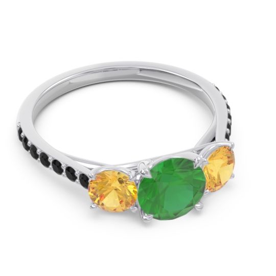 Three Stone Pave Trivisti Ring