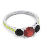 Three Stone Pave Trivisti Ring