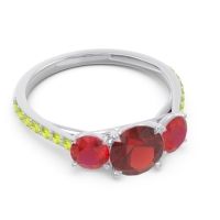 Three Stone Pave Trivisti Ring
