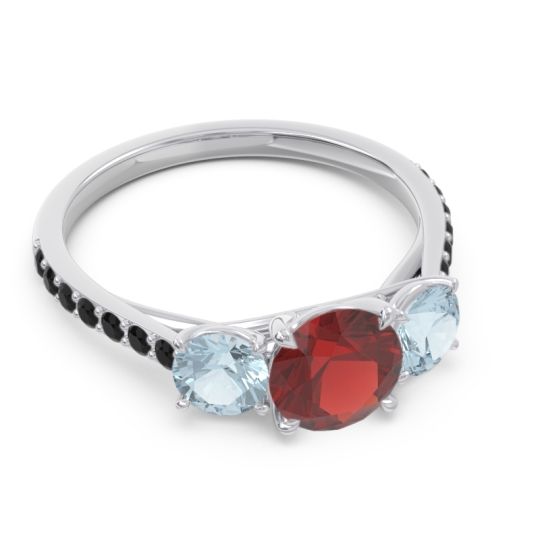 Three Stone Pave Trivisti Ring