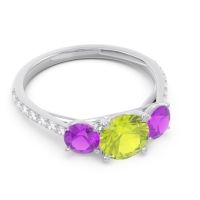 Three Stone Pave Trivisti Ring