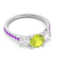 Three Stone Pave Trivisti Ring