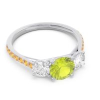 Three Stone Pave Trivisti Ring