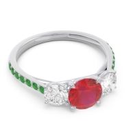Three Stone Pave Trivisti Ring