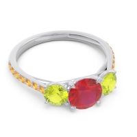 Three Stone Pave Trivisti Ring