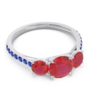 Three Stone Pave Trivisti Ring