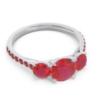 Three Stone Pave Trivisti Ring