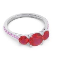 Three Stone Pave Trivisti Ring