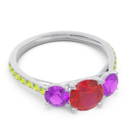 Three Stone Pave Trivisti Ring