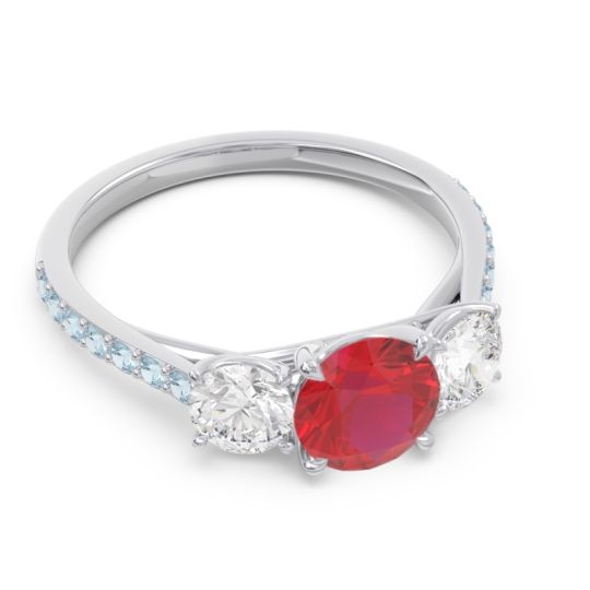 Three Stone Pave Trivisti Ring