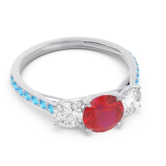Three Stone Pave Trivisti Ring