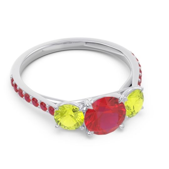 Three Stone Pave Trivisti Ring