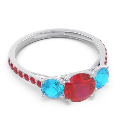 Three Stone Pave Trivisti Ring