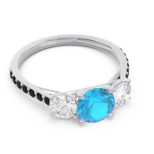 Three Stone Pave Trivisti Ring