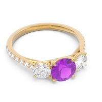 Three Stone Pave Trivisti Ring