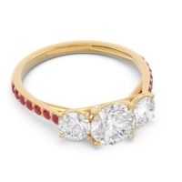 Three Stone Pave Trivisti Ring