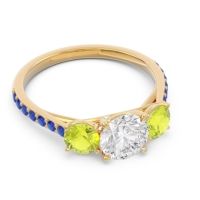 Three Stone Pave Trivisti Ring