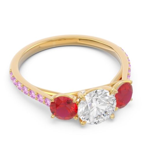 Three Stone Pave Trivisti Ring