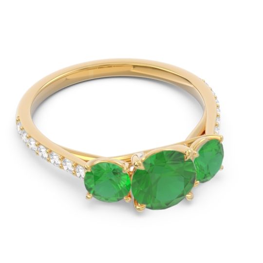 Three Stone Pave Trivisti Ring