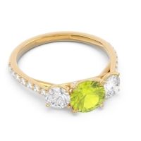 Three Stone Pave Trivisti Ring