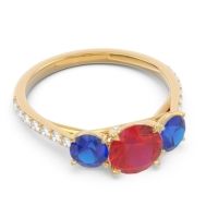 Three Stone Pave Trivisti Ring