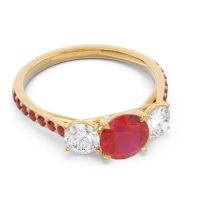 Three Stone Pave Trivisti Ring
