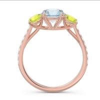 Three Stone Pave Trivisti Ring