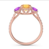 Three Stone Pave Trivisti Ring