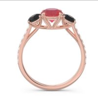 Three Stone Pave Trivisti Ring