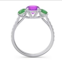 Three Stone Pave Trivisti Ring