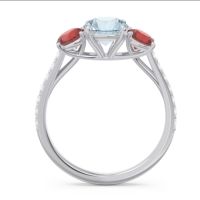 Three Stone Pave Trivisti Ring