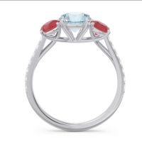 Three Stone Pave Trivisti Ring