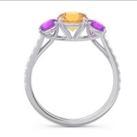 Three Stone Pave Trivisti Ring