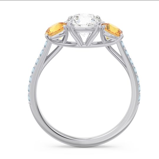 Three Stone Pave Trivisti Ring